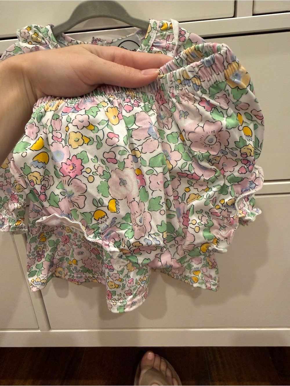 Girls' Pastel Floral Set- Pink & White - Picture 2 of 5